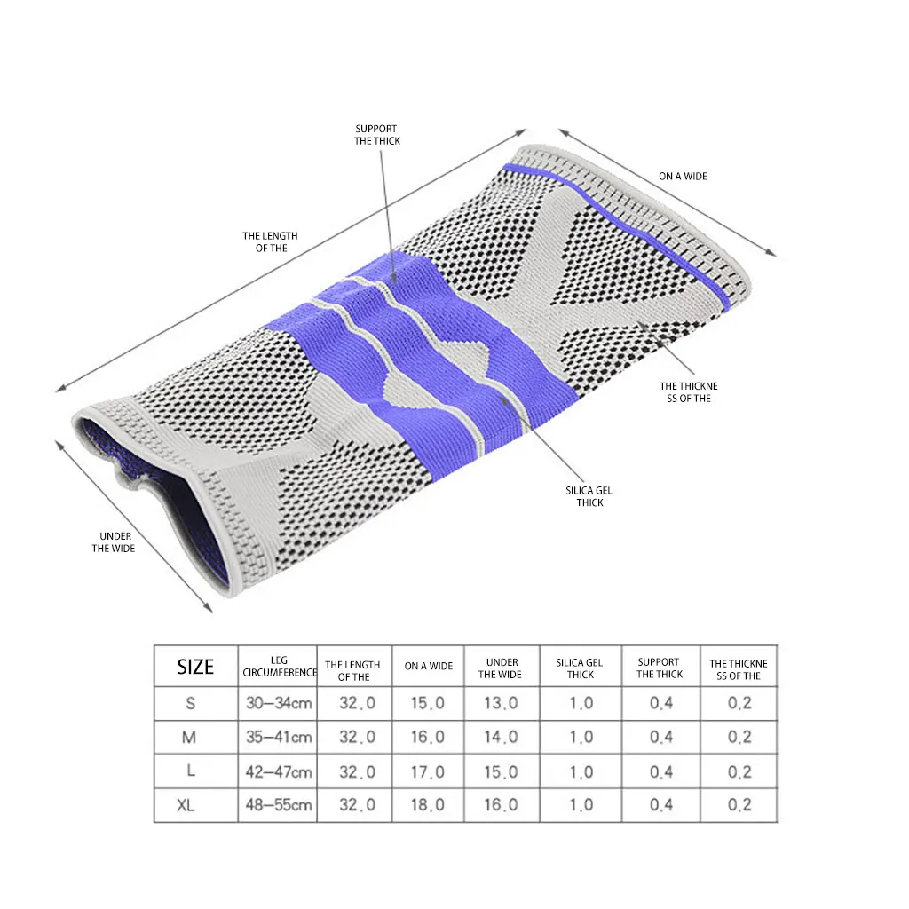 1 шт., наколенник, силиконовый, весенний наколенник, баскетбольный, трикотажный, компрессионный, эластичный, наколенник, поддержка, Спорт Z0813