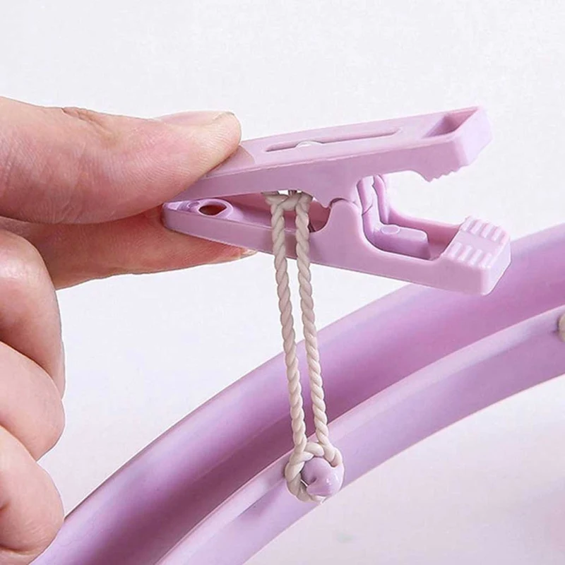 Household Multi-functional Plastic Underwear Drying Rack Round Socks Clip Windproof 24 Clips Drying Rack Hangers Clothespin