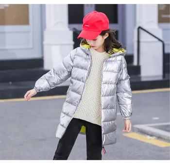 

Silver Hooded Winter Children Down Jacket Warm Casual Down Parkas Boys Girls Clothing COOL Kids Thicken Down Parka Kinderen