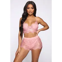 Новое женское сексуальное женское нижнее белье Babydoll Ночное белье кружевной бюстгальтер трусики короткие наборы