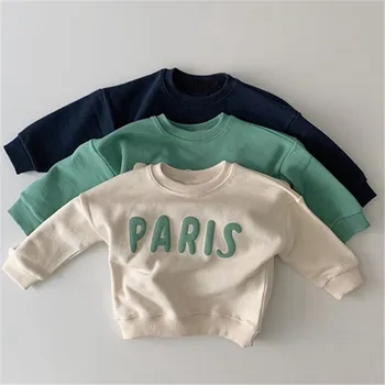 

New Autumn Baby Boys Girls Pullover Sweatshirts Letter Cotton Toddler Kids Long Sleeves Sweatshirts Hoodies Children Clothing