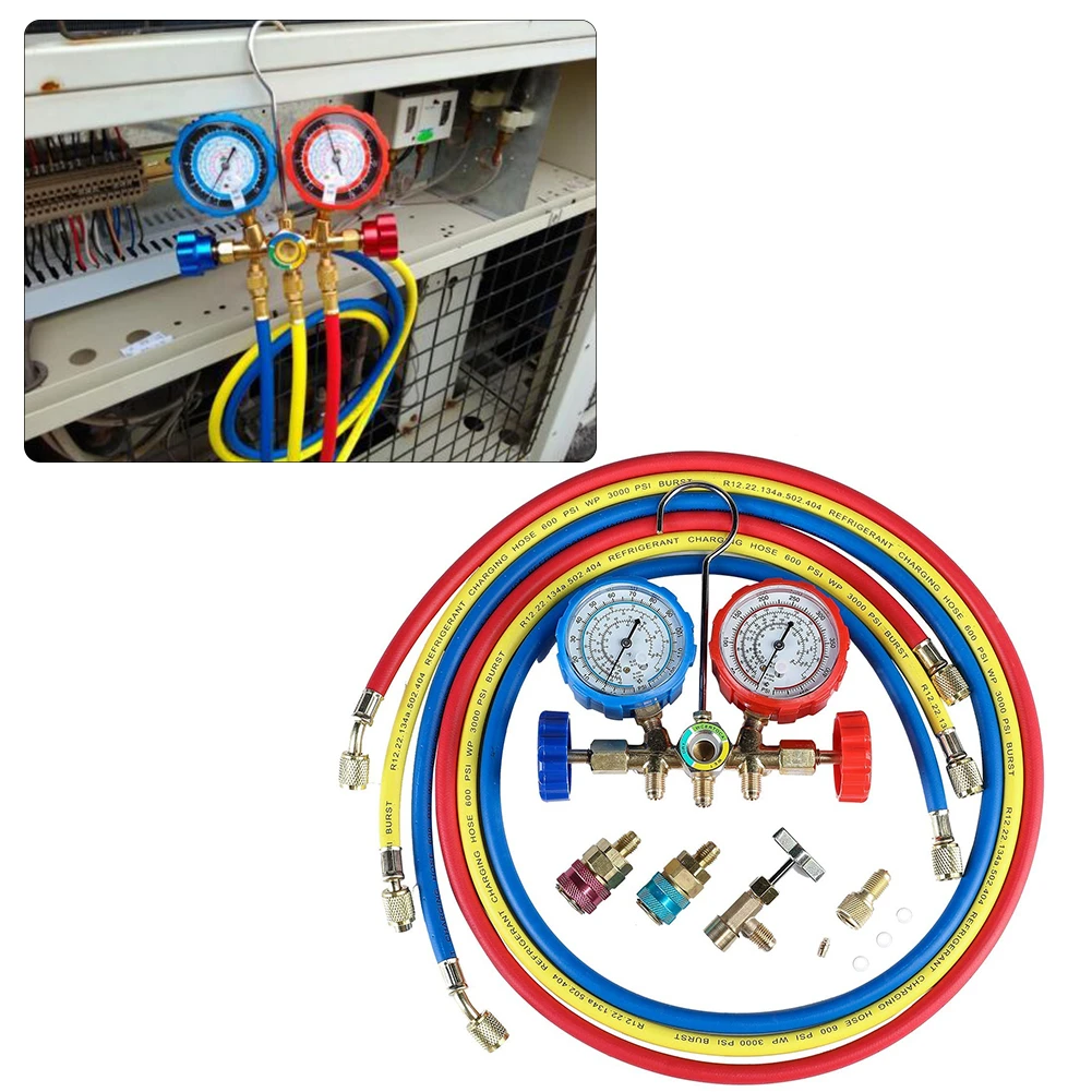 New AC Air Conditioning Refrigerant Diagnostic Freon Gauge Set Manifold