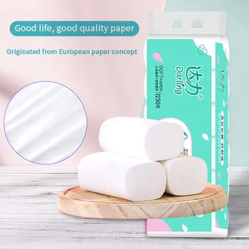 

12pc Rolls Toilet Paper Roll Bulk Rolls Bathroom White Toilet Tissue Bathroom Soft Home Bath Toilet Roll 4 Layer Rolling Paper