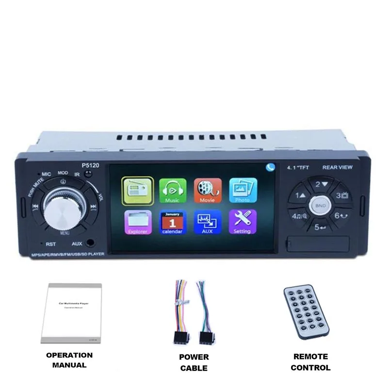 P5120 4''1 Din автомагнитола сенсорный экран TF AUX MP5 плеер FM BT стерео 2USB RDS AM+ SWC - Цвет: P5120