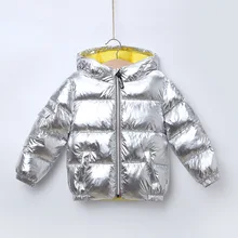 Детская зимняя модная пуховая куртка утепленное пальто для мальчиков и девочек с изображением космоса, розового и золотого цветов Детская одежда для девочек, куртка CT068