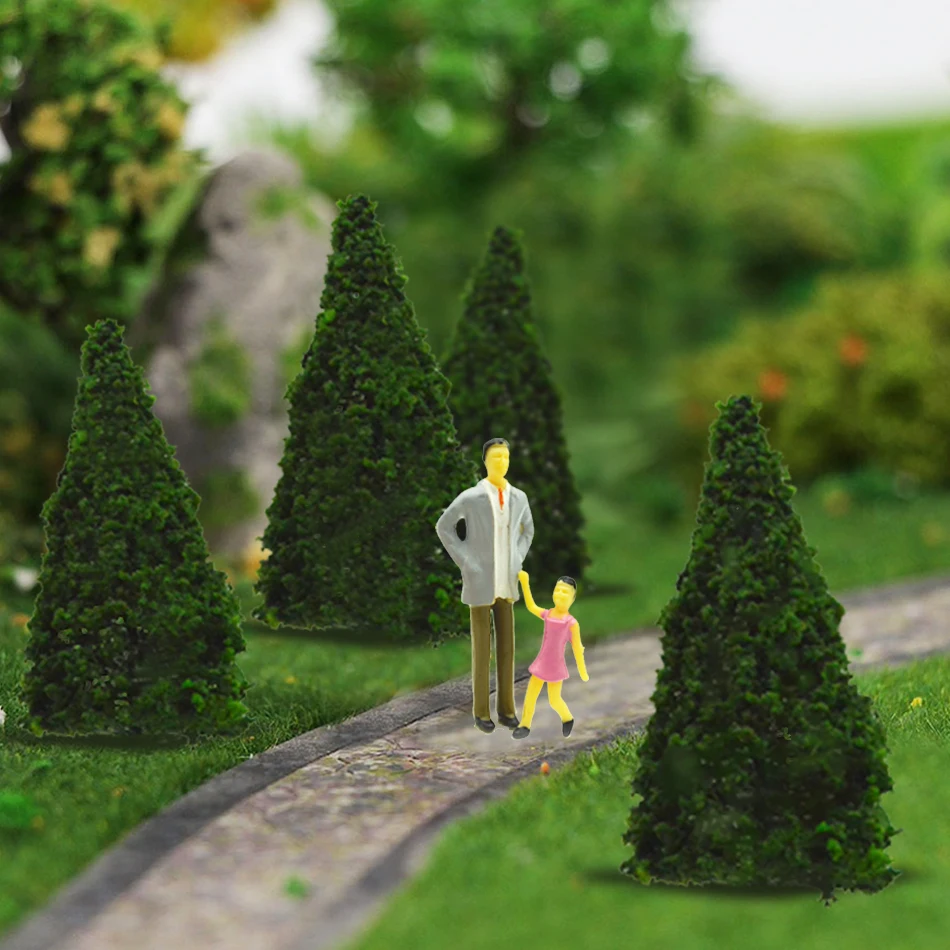 

8CM Model Wire Wargame Green Trees Toys 10pcs Miniature Christmas Trees For Diorama Miniature Forest Scenery Making Layout Kits