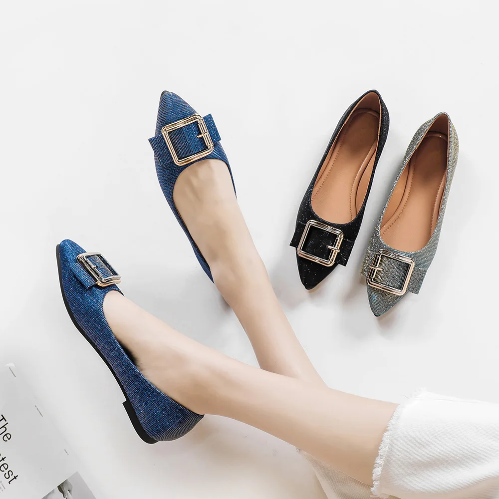 

Big Size Shoes Woman Slip-on Elegant Loafers Ladies Pointed Toe Women Soft Shallow Mouth Flats Casual Female Sneakers Large