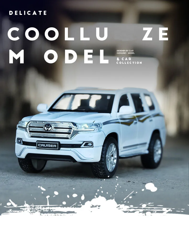 1:32 Toy Car Toyota Land Cruiser Prado Metal Toy Alloy Car Diecasts Toy Vehicles Car Model 6 Doors Can Opened Toys For Children