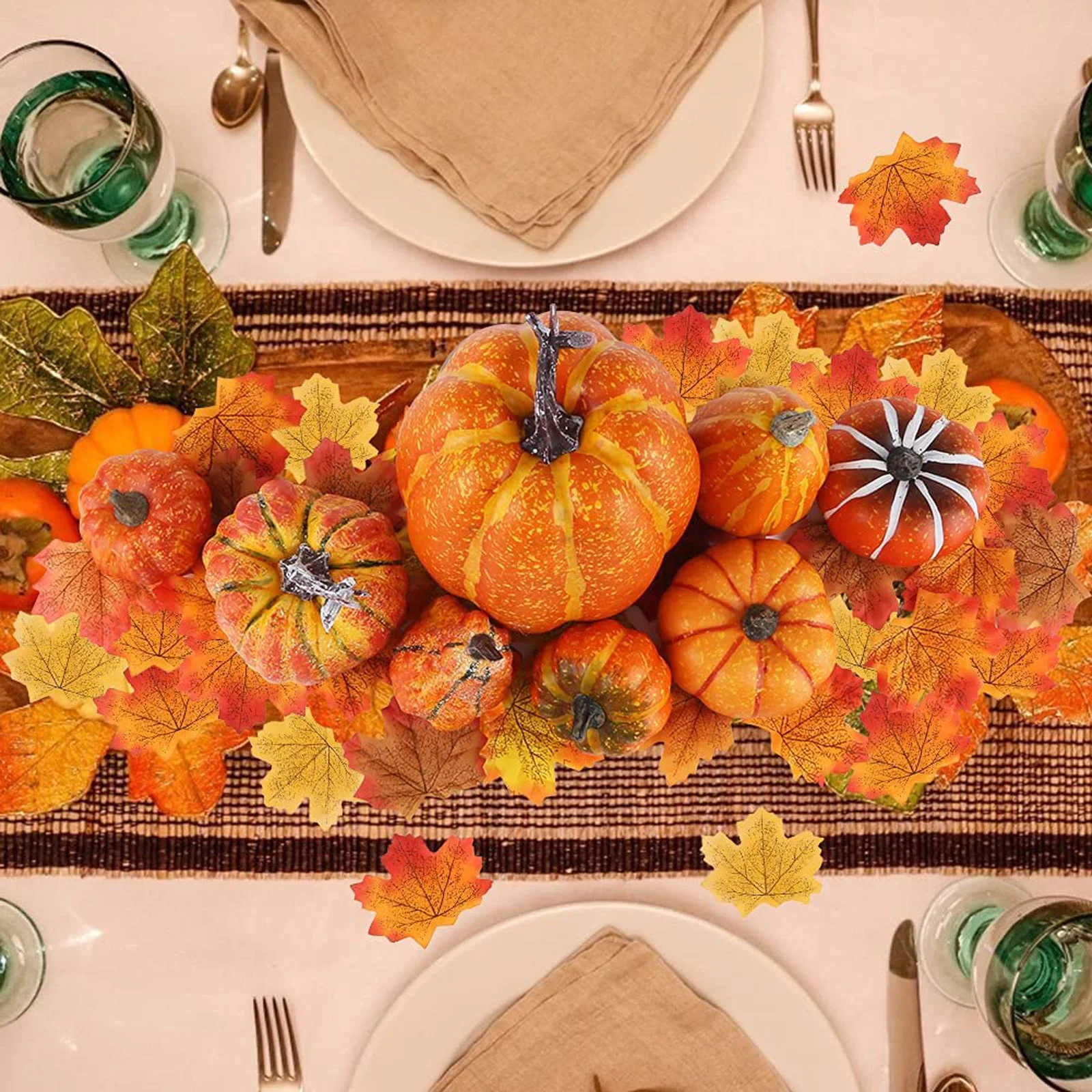 Halloween Decorations Newest Arrival Artificial Pumpkins Maple Leaves Ornament Decorative Artware for Home Shops | Дом и сад