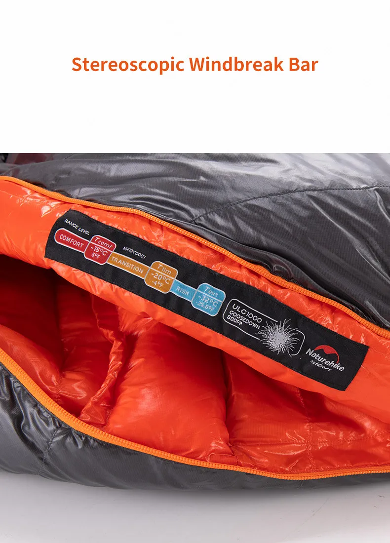 Naturehike спальный мешок с гусиным пухом для мам, зимний 20D 400T нейлоновый водонепроницаемый теплый спальный мешок, портативный туристический спальный мешок