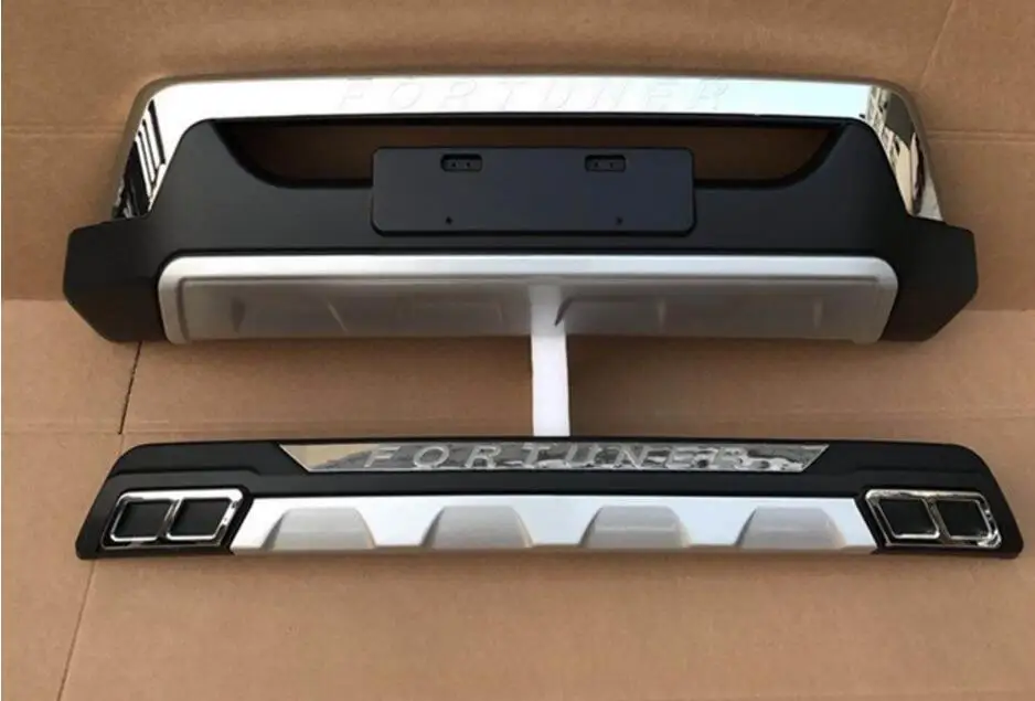 

ABS Front + Rear Bumper Protector Guard Skid Plate Fit For Toyota Fortuner 2016 2017 2018 2019