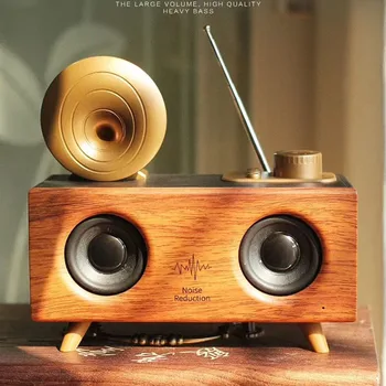 

10W Bluetooth Retro Trumpet Style Speaker Wireless Stereo Subwoofer Music Box Speakers with Mic FM radio support AUS USB,U disk