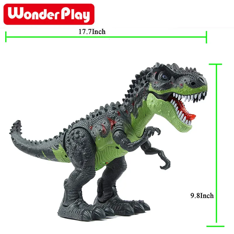 WonderPlay ходячий динозавр T-игрушка Rex фигурка с зелеными огнями глаза и звуки реалистичные тираннозавр динозавр игрушки для детей