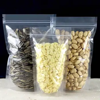 

10pcs 10*15*3cm Stand up Plastic Ziplock Bag Translucent Coffee Snack Cookie Rice Package Bag Plastic Gift Bag