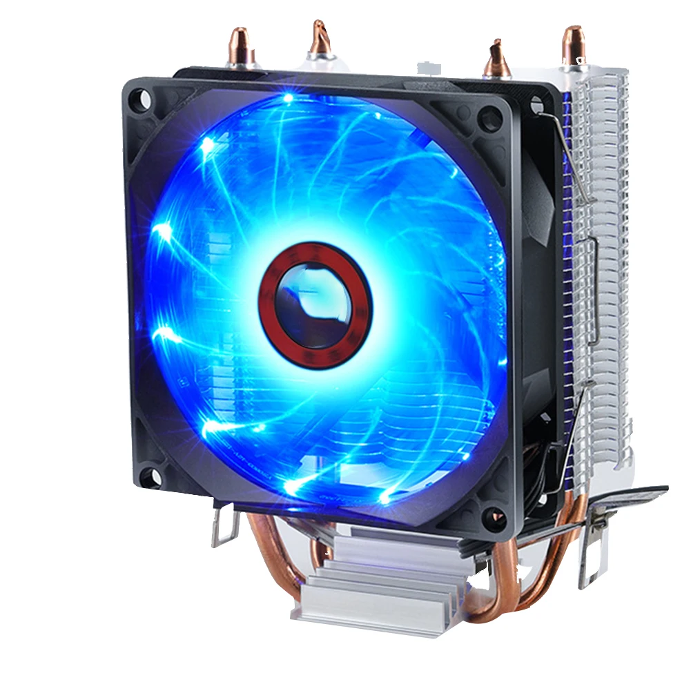 

Desktop Computer Silent Aluminum Professional Heat Sink Easy Install CPU Cooler Hydraulic Bearing Universal Double Heat Pipe Fan