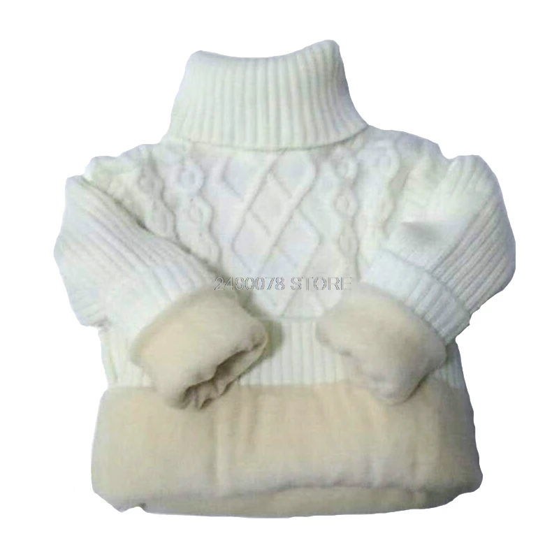 Зимний толстый теплый свитер для мальчиков и девочек, школьный детский свитер, одежда, детский вязаный кардиган, рождественские свитера, верхняя одежда - Цвет: thick white