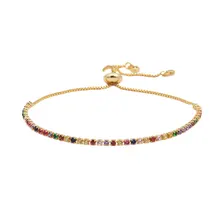 Новинка, Модный маленький, свежий, цветной, циркониевый браслет, женская коробка, цепочка, браслет, аксессуары для женщин, вечерние, подарки, 16-21 см, 1 шт