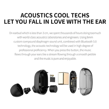 

Black technology TWS Transparent belt Bluetooth headset Portable W/ Micro