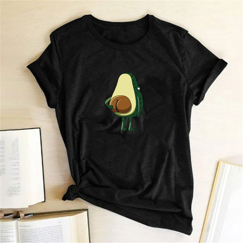 Women Graphic T shirts  Fashion T-shirts 2020 Polyester  Funny Print Avocado frog Tees Short Sleeve Tshirts Girls Gift Tops