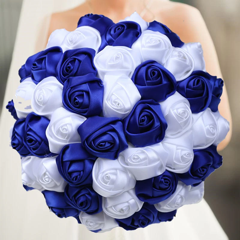 bouquet de mariage en cristal de diamant bleu bouquet de mariée rose