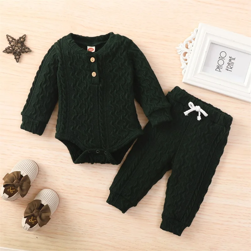 baby clothes set gift Toddler Baby Girl 2Pcs Romper Autumn Tops Pants Infant Boy Girls Knitted Long Sleeve Sweater Jumpsuits Casual Trousers Outfits baby clothing set long sleeve	 Baby Clothing Set