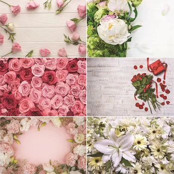 

Vinyl Custom Photography Backdrops flower Wooden Planks Photography Background LM191216-05