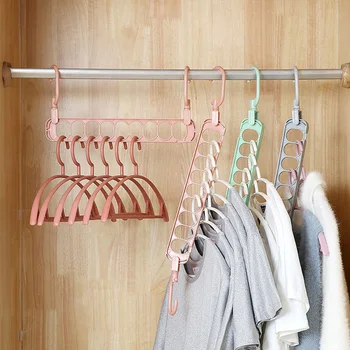 

9 Holes Clothes Hanger Closet Organizer Windproof Plastic Clothes Holder Storage Rack Anti-Slip Closet Hanger Organizador De Rop