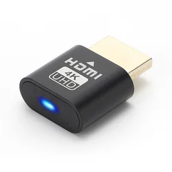 Enhanced HDMI Dummy Plug with 4K LED Display & EDID Emulator Functionality (1 pcs Black)