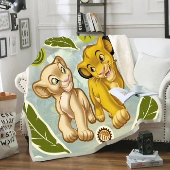 

Kids Cartoon Lion King Simba Nala 3D Blanket Fleece Cartoon Print Children Warm Bed Throw Blanket newborn bayby Blanket