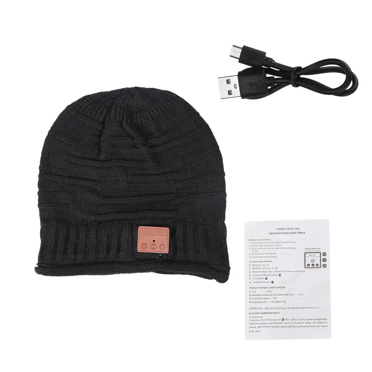 Wireless bluetooth Earphones bluetooth 5 0 Hat Cap Beanie Knitted Warm Hat Stereo Music Headphones with Mic Sport Smart Warm Cap