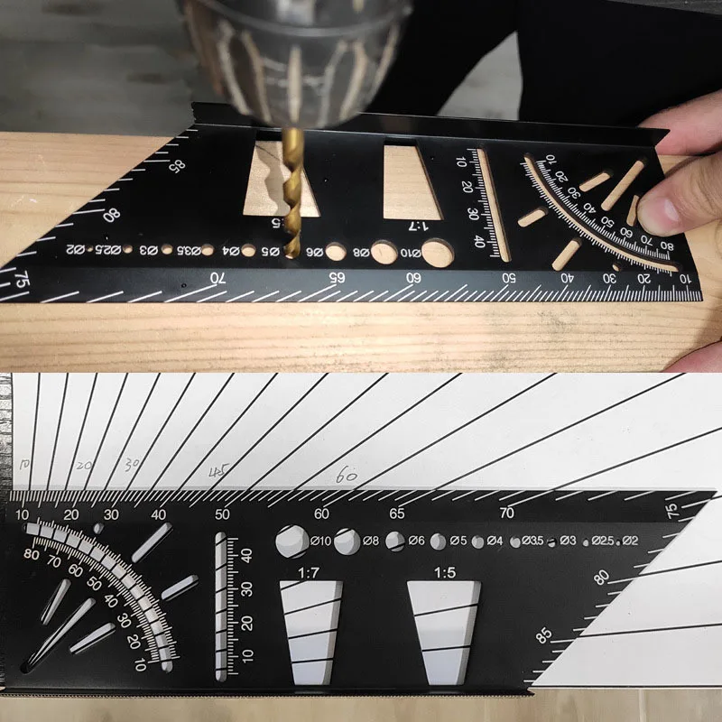 Многофункциональная угловая линейка 45 90 градусов из алюминиевого сплава Точная