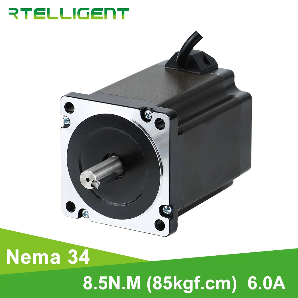 Шаговый двигатель Nema 34 Rtelligent 86 мм 8 5 нм 6 a 4-проводной кабель 12 7 мм/14 шаговый для