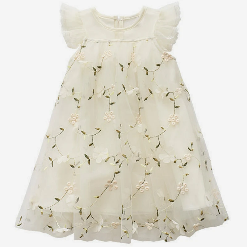 Сетчатое платье для девочек Детская летняя одежда Платье принцессы