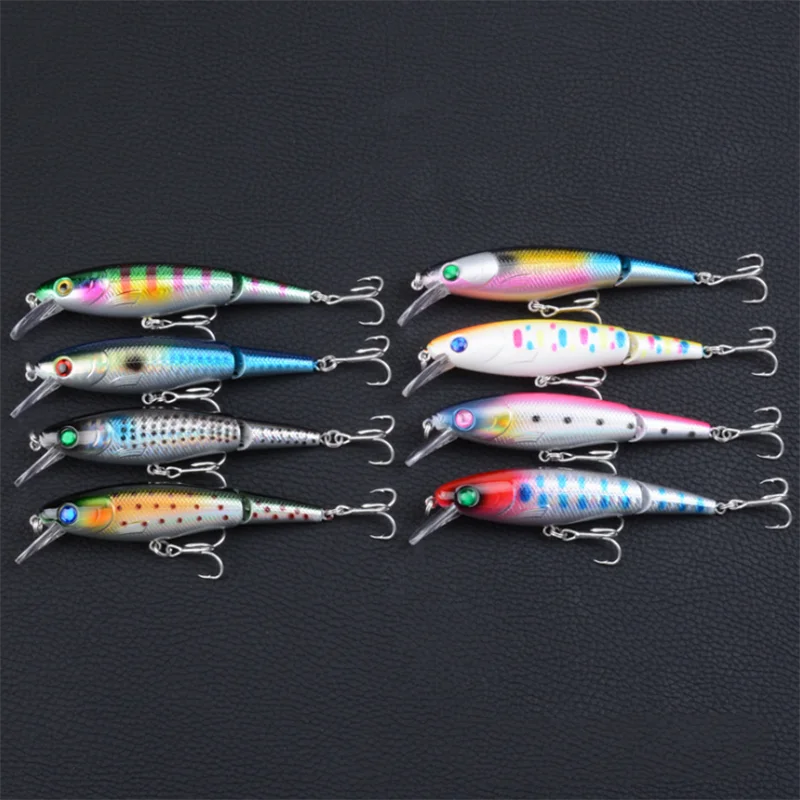 

3D Eyes 8Pcs Plastic Hard Bait Fishing Tackle Classic 8 Segments 10.5cm/13.3g Artificial Sea Fishing Lures Saltwater