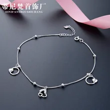 Японский и корейский стиль, модные украшения в форме сердца, аксессуары для ног, S925 серебро, простое, Крутое сердце, романтическая Лодыжка