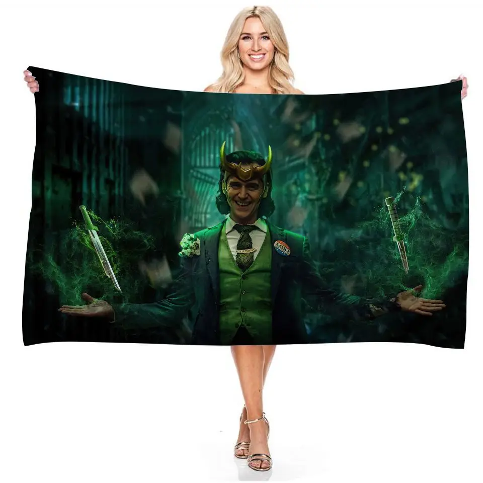 

локи супергерой loki косплей прямоугольное одеяло с цифровым принтом пляжное полотенце банное полотенце для взрослых и детей повседневное п...