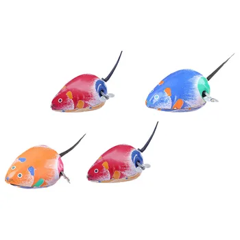 

4 PCs Durable Creative Simulation Mouse Shaped Clock Work Toy Kids Toy Crawl Toys for Children Toddlers Kids