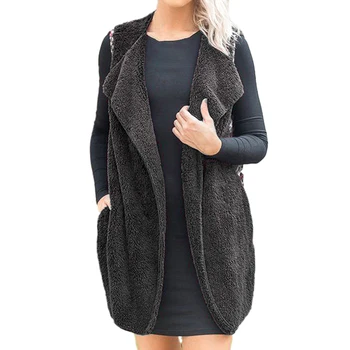 

Z Women's Knitted Vest Coat Winter Plush Color Matching Print Lapel Sleeveless Women Chalecos Woman Tank Tops