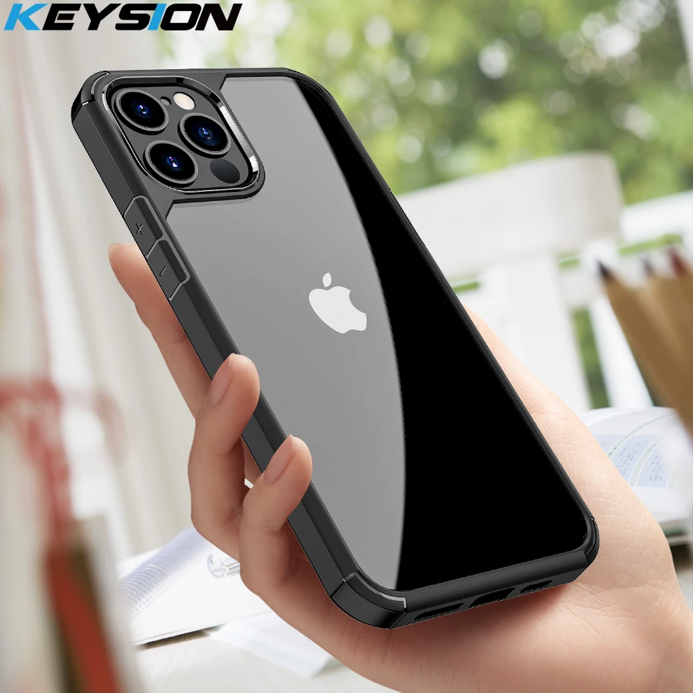 KEYSION модный прозрачный противоударный чехол для iPhone 12 Pro Max Прозрачная