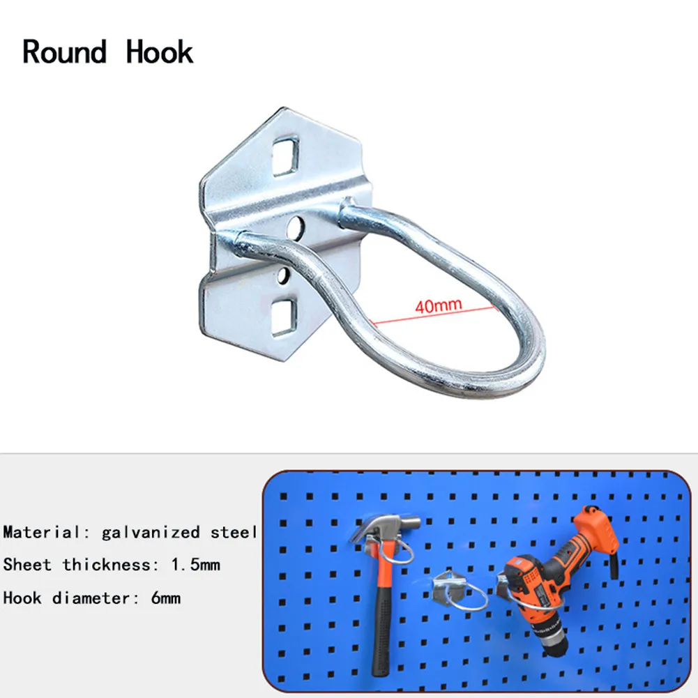 tool chest workbench 1pc Wall-Mounted Hole Board Hook Galvanized Steel Hardware Storage Rack Hanger Shelf Hook For Hanging Tools Organizer Waterproof heavy duty tool bag