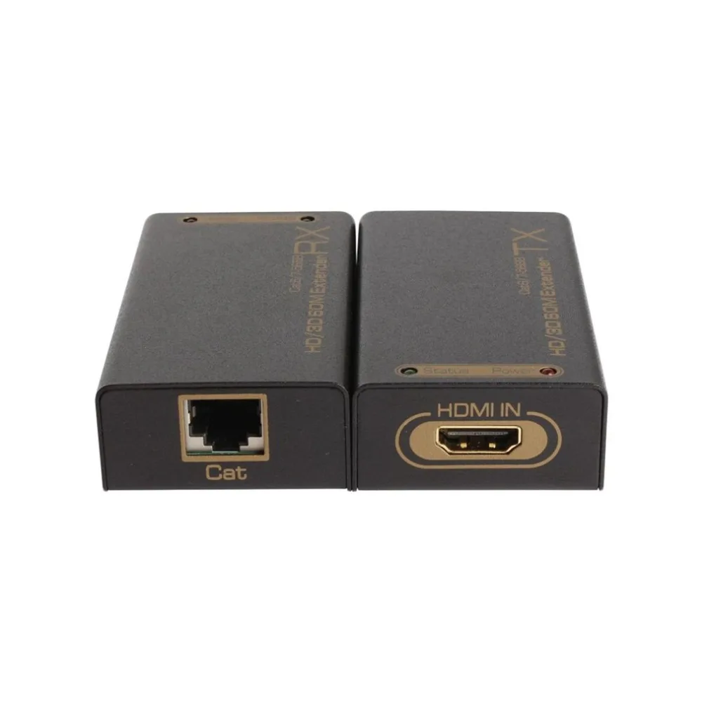 

HDMI Extender 60m Extension HD HDMI Extender Over cat5e/6 Ethernet Cable Support 3D Transmitter Receiver