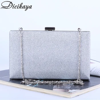 

DICIHAYA Woman Evening Bag Women Simple Clutch Bags Chain Shoulder Small Purse Wedding Purse Party Evening Bags