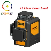 Sndway 12 линий лазерный уровень красный/зеленый луч 8 линий 2 линии вертикальные и горизонтальные 3D Автоматическое наливное 360 градусов уровень