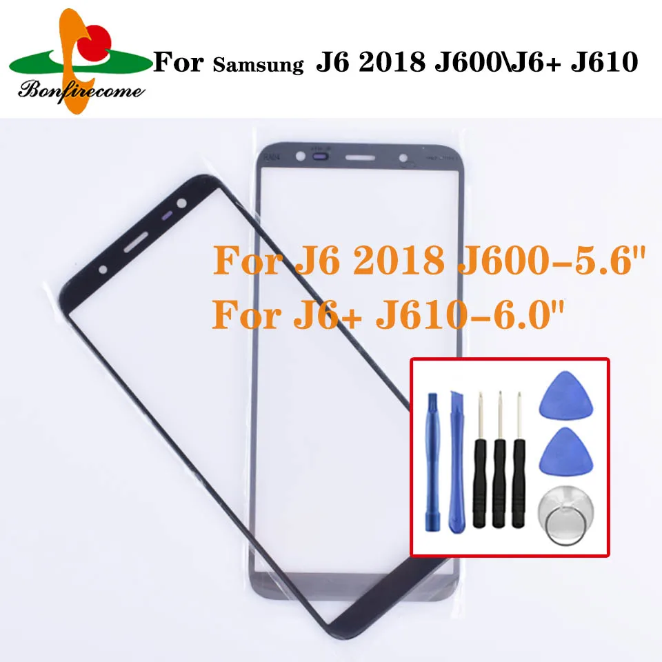 

Внешнее Переднее стекло для Samsung Galaxy J6 2018 J600 J600F J6 Plus J6 + J610, Замена объектива сенсорного экрана