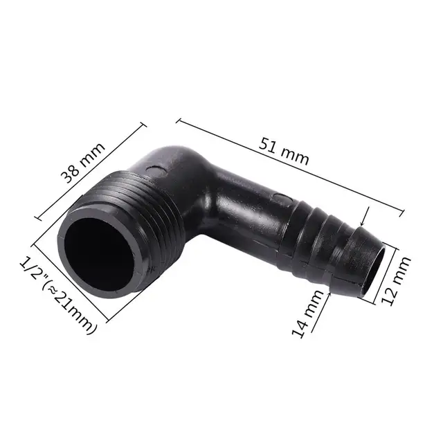 3Db Dn16 Cső Könyökcsatlakozók 1/2 "Férfi Szál Csatlakozó Kikötői Vízcsövek Összekapcsolása Kerti Mezőgazdaság Öntözés Illesztés - Image 2