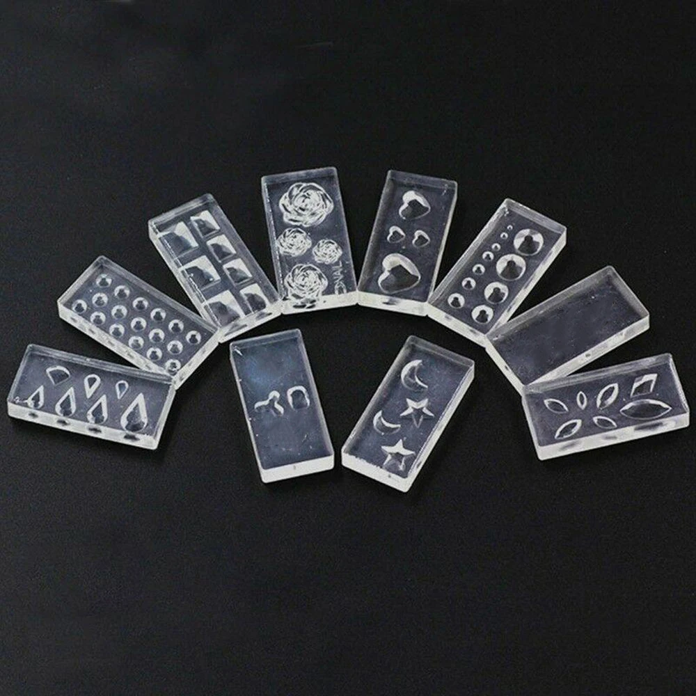 10pcs Nail Carving Mold 3D Silicone Mold Nail Art Mold Template DIY Manicure Decoration