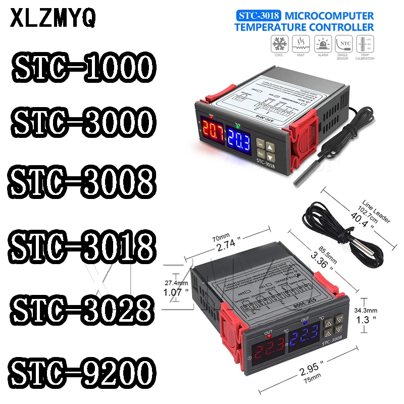 STC-3000 STC-3008 STC-3018 STC-3028 цифровой Температура контроллер инкубатор РЕЛЕ Светодиодный