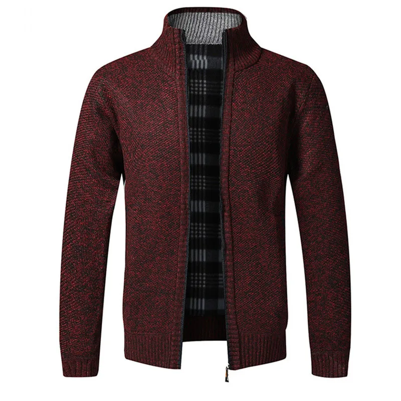 

Winter Fleece Male Full Zipper Sweater Coat Turtleneck Long Sleeve Thick Cardigan Wool Comfy Couple Clothing Casual Wear