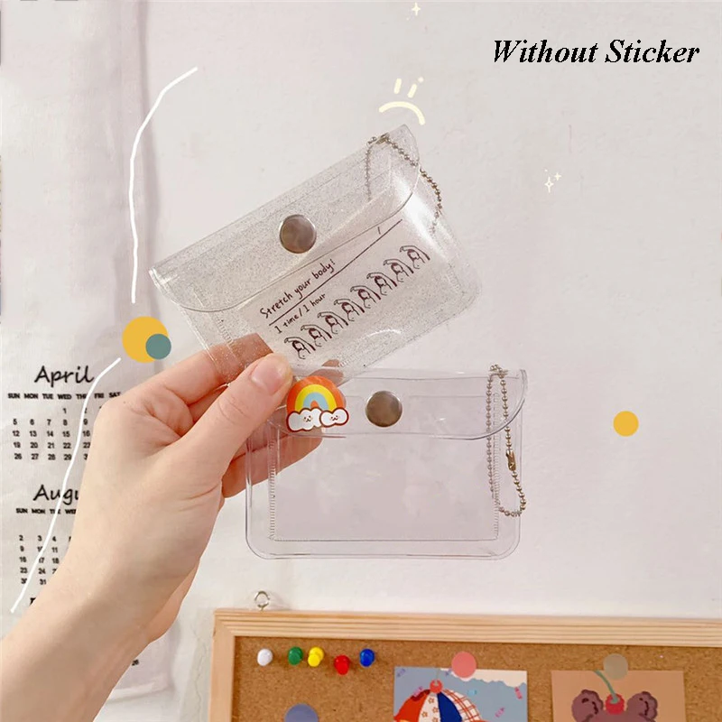 

ID Card Holder Credit Wallet Organizer Case Thin Fashion Transparent Flash Powder Waterproof PVC Card Pouch Unisex Coin Purse