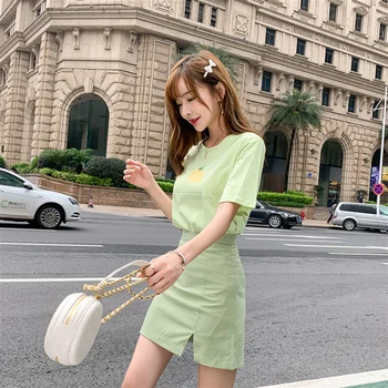 

Chic Summer Short-sleeved Short Skirt Summer Suit Female Summer 2020 New Fashion Temperament Spring and Autumn Two-piece Suit 98